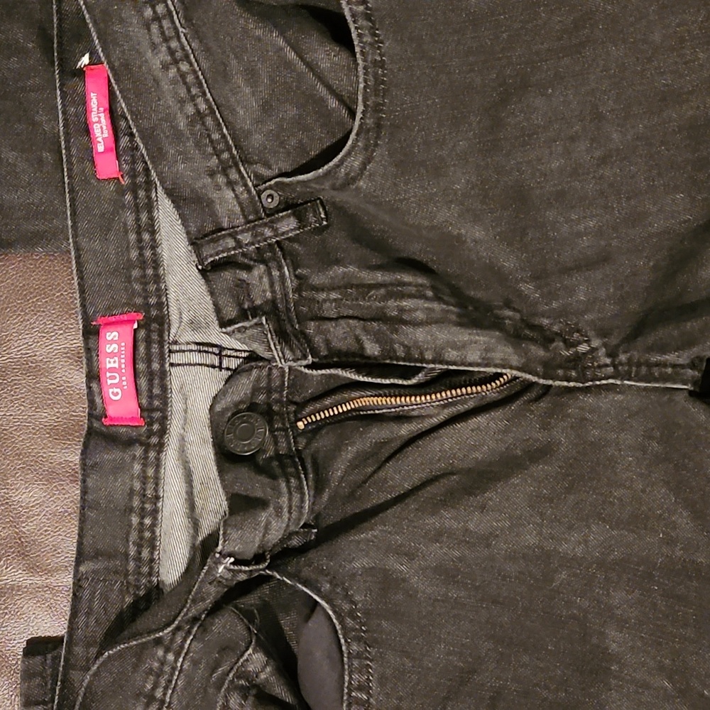 Mens Guess Faded Black Jeans